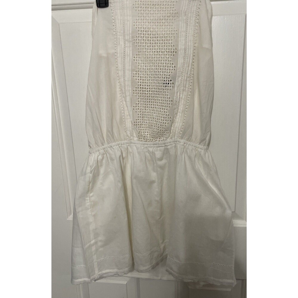 NWT St Roche Sz M cream organic eyelet Strapless dress Coquette Boho